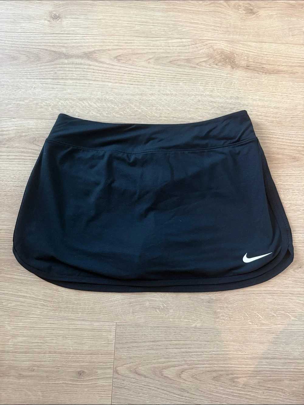 Nike Black Active Tennis Skort with White Swoosh